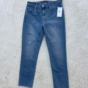 NWT $198 7-for-all-man kind Roxanne ankle skinny leg blue jeans